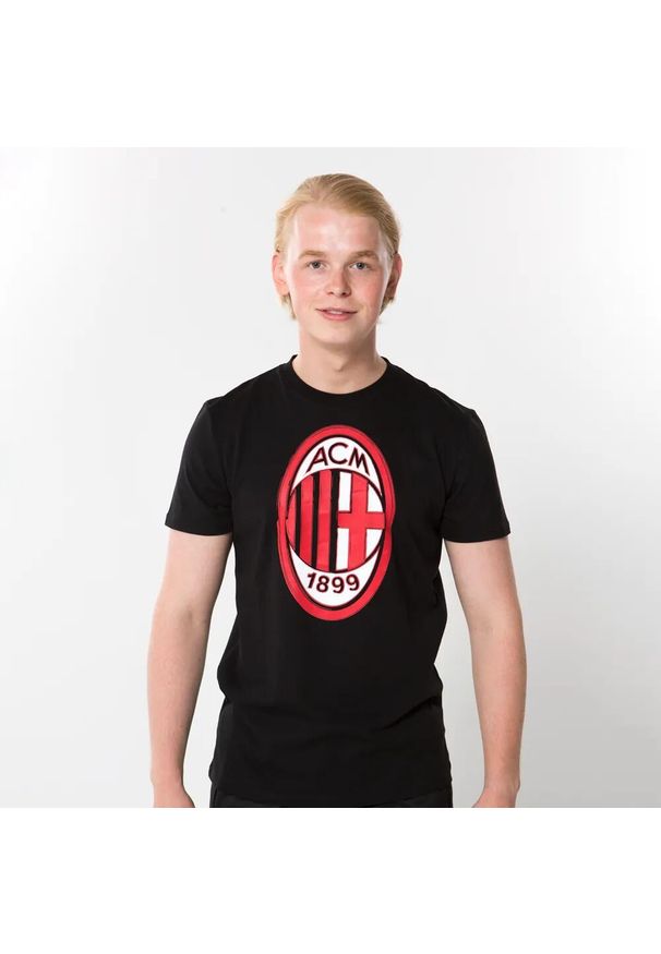 AC MILAN - Koszulka z dużym logo AC Milan dla dorosłych. Kolor: czerwony, wielokolorowy, czarny. Sport: piłka nożna