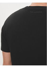 Karl Lagerfeld - KARL LAGERFELD T-Shirt 755085 542221 Czarny Regular Fit. Typ kołnierza: dekolt w karo. Kolor: czarny. Materiał: bawełna #5