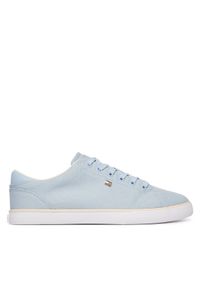 TOMMY HILFIGER - Tommy Hilfiger Tenisówki Th Low Profile Vulc Canvas FW0FW09102 Błękitny. Kolor: niebieski. Materiał: materiał #1