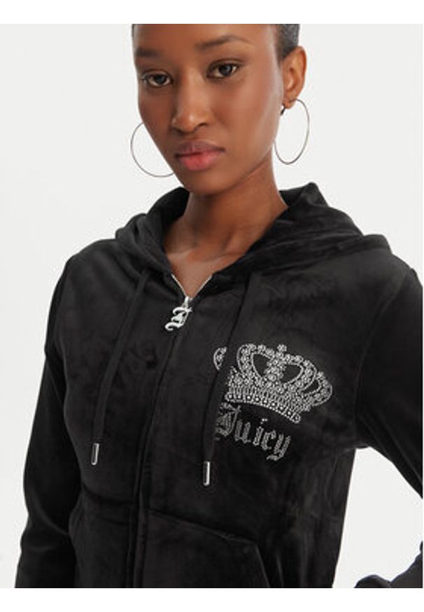 Juicy Couture Bluza Gothic Crown JCBAS126805 Czarny Slim Fit. Kolor: czarny. Materiał: syntetyk