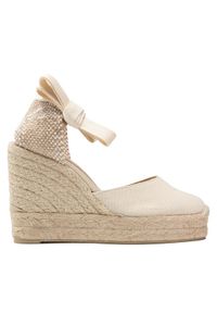 Castañer Espadryle Carina/8ED/001 Beżowy. Kolor: beżowy. Materiał: materiał