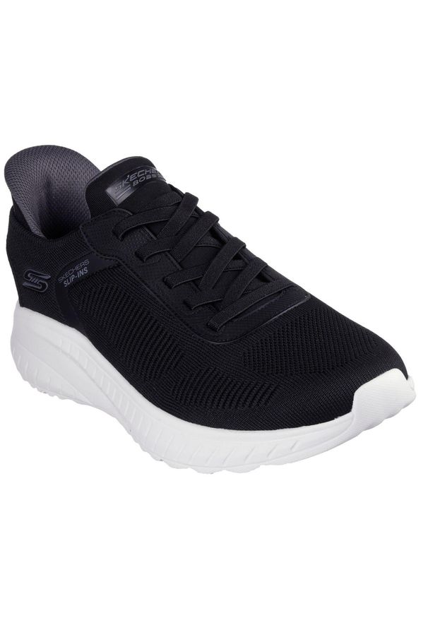 skechers - Męskie BOBS SQUAD CHAOS SOLID STEP Slip-On Czarny. Zapięcie: bez zapięcia. Kolor: czarny. Materiał: poliester, materiał. Szerokość cholewki: normalna. Model: Skechers Sport