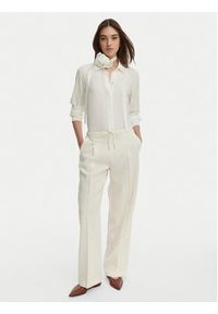 Marella Spodnie materiałowe Alloro 2613131115 Écru Regular Fit. Kolor: kremowy. Materiał: len #4
