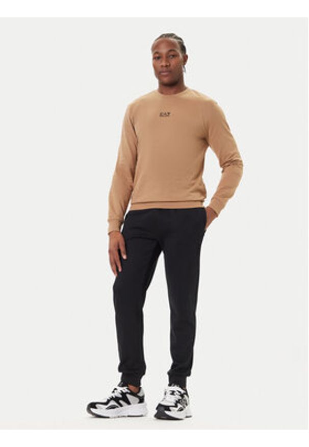 EA7 Emporio Armani Bluza 8NPM30 PJVRZ U6171 Beżowy Regular Fit. Kolor: beżowy. Materiał: bawełna
