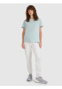 4f - 4F T-shirt regular gładki damski - turkusowy XS. Okazja: na co dzień. Kolor: turkusowy. Materiał: bawełna, jersey. Długość rękawa: krótki rękaw. Długość: krótkie. Wzór: gładki. Sezon: lato. Styl: klasyczny, casual, sportowy #2