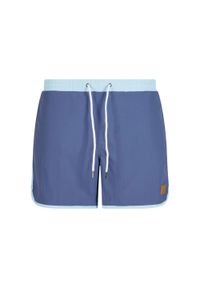 Urban Classics - Męskie Spodenki Kąpielowe W Stylu Retro. Kolor: szary, niebieski, wielokolorowy. Styl: retro