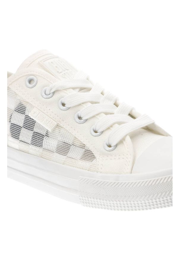 Big-Star - Białe Trampki Big Star Modne Buty Damskie. Kolor: biały. Materiał: materiał. Szerokość cholewki: normalna