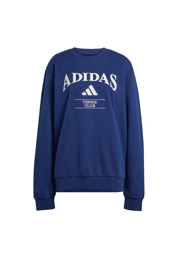 Adidas - Bluza adidas Heritage Graphic Crew. Kolor: niebieski. Długość rękawa: długi rękaw. Długość: długie. Sport: tenis