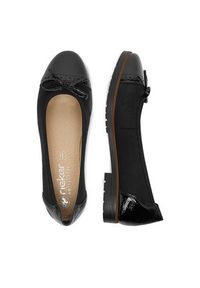 Rieker Baleriny 45358-00 Czarny. Kolor: czarny. Materiał: materiał #3