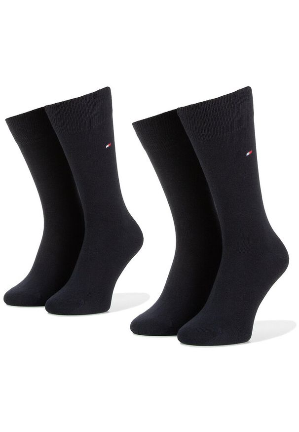 TOMMY HILFIGER - Zestaw 2 par wysokich skarpet unisex Tommy Hilfiger. Kolor: niebieski