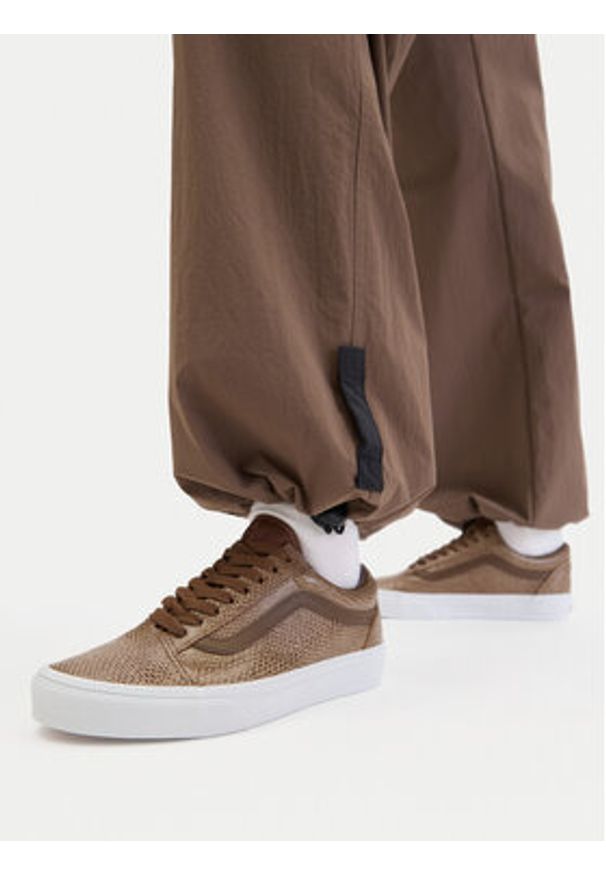 Vans Tenisówki Old Skool VN000EDYFST1 Brązowy. Kolor: brązowy. Materiał: skóra