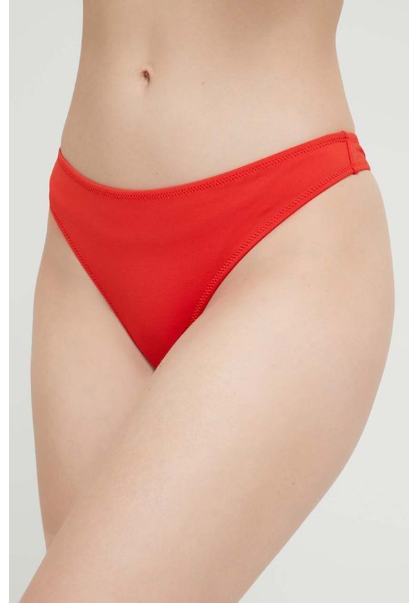 Calvin Klein brazyliany kąpielowe kolor czerwony. Kolor: czerwony. Materiał: włókno, dzianina, materiał