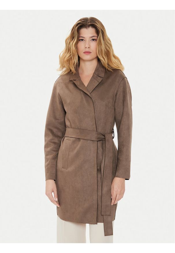 only - ONLY Płaszcz przejściowy Joline 15315660 Brązowy Regular Fit. Kolor: brązowy. Materiał: syntetyk
