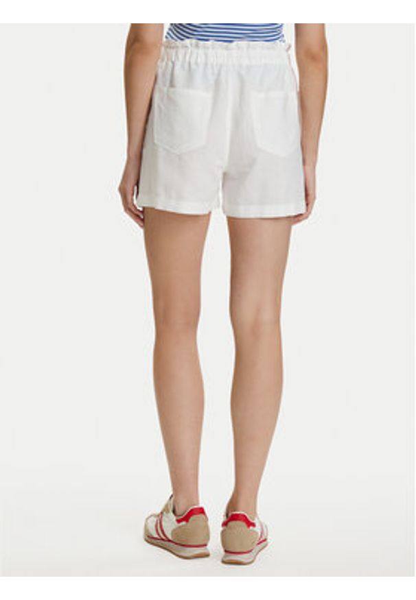 Tommy Jeans Szorty materiałowe DW0DW22227 Biały Regular Fit. Kolor: biały. Materiał: len