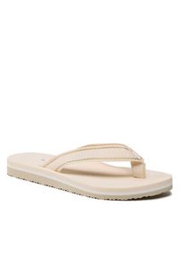 TOMMY HILFIGER - Tommy Hilfiger Japonki Th Webbing Flip Flop FW0FW07262 Beżowy. Kolor: beżowy. Materiał: materiał #4