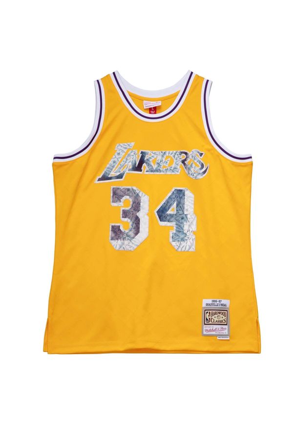 Mitchell & Ness - Koszulka NBA Los Angeles Lakers Shaquille O’Neal NBA 75Th 1996. Kolor: żółty. Sport: koszykówka
