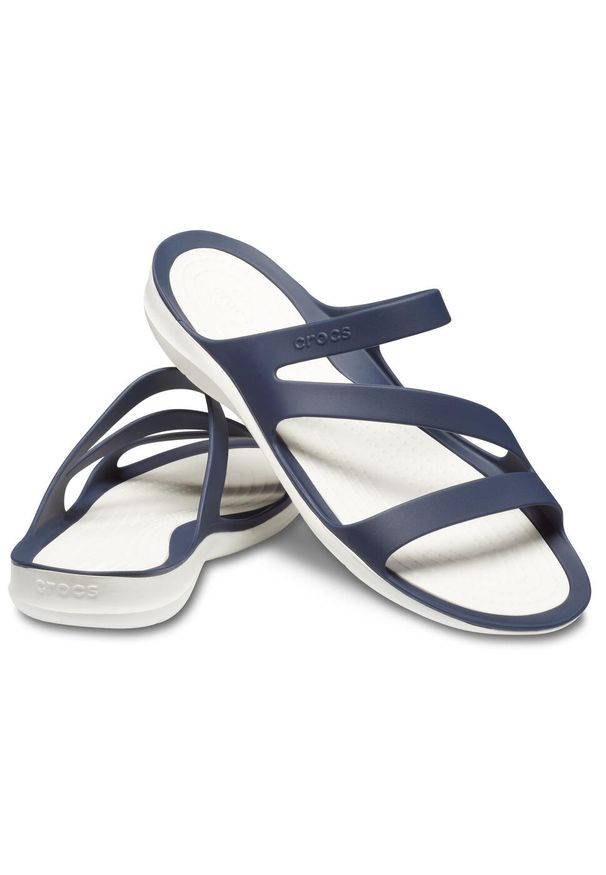 Klapki damskie Crocs Swiftwater. Kolor: biały, wielokolorowy, niebieski, czarny. Materiał: materiał, syntetyk