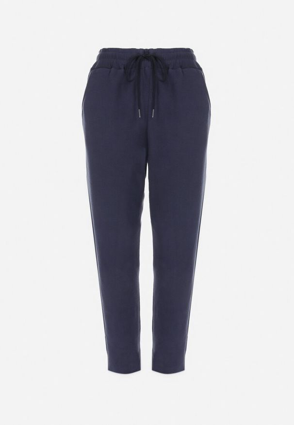 Born2be - Granatowe Spodnie Dresowe Esani. Okazja: na spacer, na co dzień. Kolor: niebieski. Materiał: dresówka. Sezon: wiosna, zima. Styl: elegancki, casual