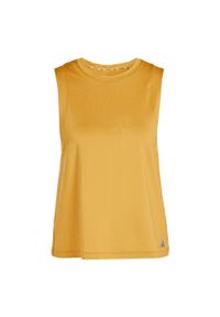 Adidas - Koszulka Yoga Tank. Kolor: brązowy, zielony, wielokolorowy. Technologia: ClimaCool (Adidas). Sport: joga i pilates