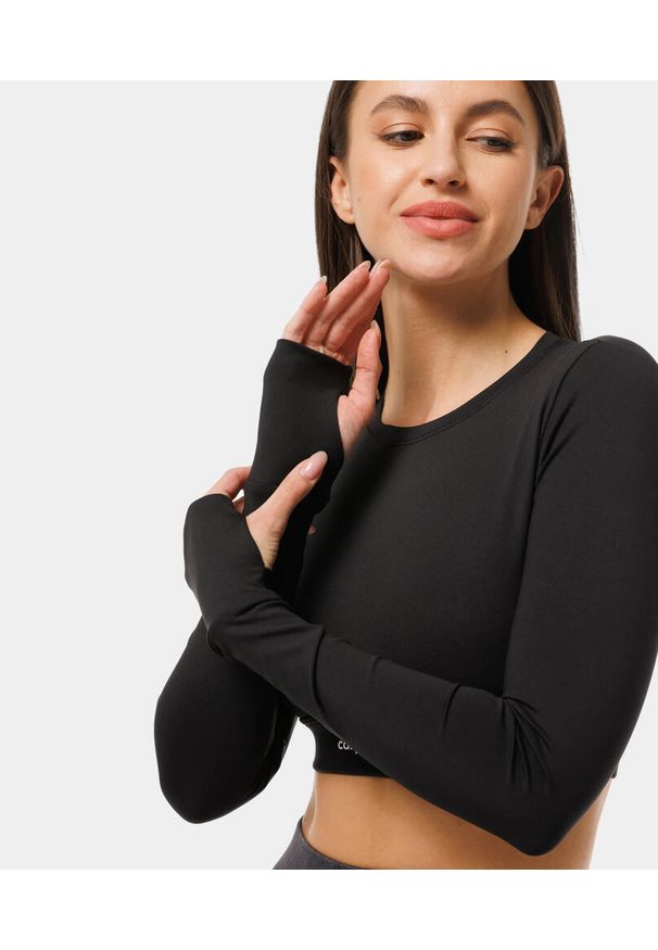 Bezszwowy longsleeve Luna z wyciętymi plecami Carpatree. Kolor: czarny. Długość rękawa: długi rękaw. Długość: długie