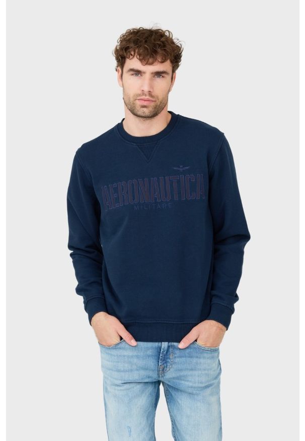 Aeronautica Militare - AERONAUTICA MILITARE Granatowa męska bluza. Kolor: niebieski