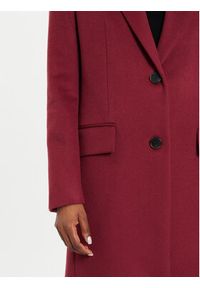 BOSS - Boss Płaszcz wełniany Catara 50501019 Bordowy Slim Fit. Kolor: czerwony. Materiał: wełna