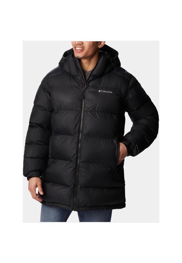 columbia - Płaszcz Zimowy Męski Columbia Pike Lake. Kolor: czarny. Materiał: puch. Technologia: Omni-Heat (Columbia). Sezon: zima. Sport: turystyka piesza