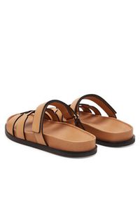 Tory Burch Klapki Ines Sport 168791 Brązowy. Kolor: brązowy. Materiał: skóra. Styl: sportowy #6
