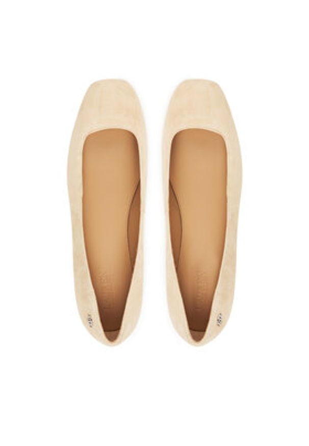 Lauren Ralph Lauren - LAUREN RALPH LAUREN Baleriny Emellie 802974358001 Beżowy. Kolor: beżowy. Materiał: zamsz, skóra