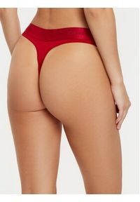 Calvin Klein Underwear Stringi Thong 000QF7997E Bordowy. Kolor: czerwony. Materiał: bawełna