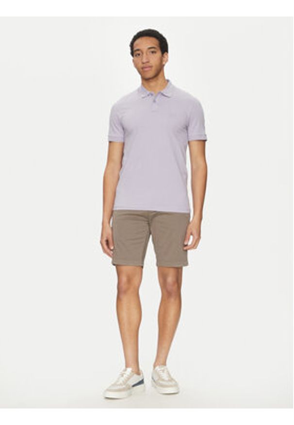 BOSS Polo Passenger 50507803 Fioletowy Slim Fit. Typ kołnierza: polo. Kolor: fioletowy. Materiał: bawełna