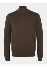 Selected Homme Sweter 16074687 Brązowy Regular Fit. Kolor: brązowy. Materiał: bawełna #6