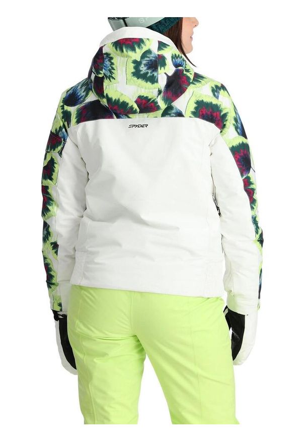 Kurtka narciarska damska Spyder Optimist. Kolor: zielony, biały, wielokolorowy. Materiał: poliester. Sezon: zima. Sport: narciarstwo