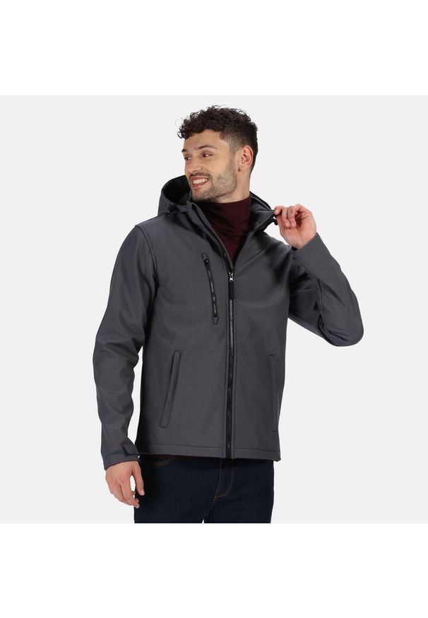 Regatta - Softshell Z Kapturem Męski Venturer. Typ kołnierza: kaptur. Kolor: niebieski. Materiał: softshell. Sport: turystyka piesza