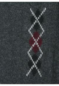 His Story - Ciepłe Wełniane Skarpetki Zimowe - Grafit, Geometryczny Wzór. Materiał: wełna, elastan, poliamid. Wzór: geometria #3