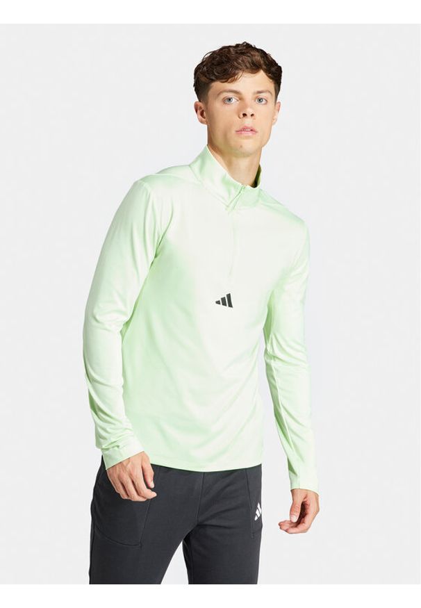 Adidas - adidas Bluza techniczna Workout IS3803 Zielony Slim Fit. Kolor: zielony. Materiał: syntetyk