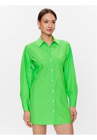 TOMMY HILFIGER - Tommy Hilfiger Sukienka koszulowa WW0WW37976 Zielony Regular Fit. Kolor: zielony. Materiał: bawełna. Typ sukienki: koszulowe #1