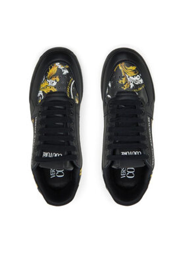 Versace Jeans Couture Sneakersy 78YA3SD4 Czarny. Kolor: czarny. Materiał: skóra