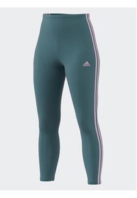 Adidas - adidas Legginsy Essentials 3-Stripes High-Waisted Single Jersey Leggings IL3378 Turkusowy. Kolor: turkusowy. Materiał: bawełna, jersey #12