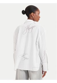 Hugo - HUGO Koszula Echinacea 50562585 Biały Oversize. Kolor: biały. Materiał: wiskoza #5