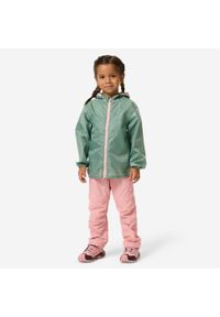 quechua - Kurtka turystyczna dla dzieci Quechua MH100 wodoodporna. Kolor: zielony. Materiał: materiał, poliester. Sezon: lato. Styl: sportowy. Sport: turystyka piesza #2