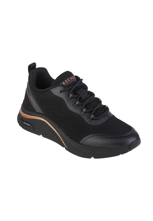 skechers - Buty sportowe Sneakersy damskie, Arch Fit S-Miles - Sonrisas. Kolor: czarny. Model: Skechers Sport. Sport: turystyka piesza
