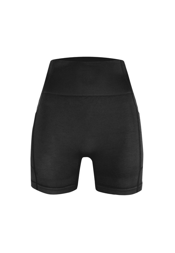 BESHAPED - Szorty fitness damskie Beshaped Lift Me Up z kieszeniami. Kolor: czarny. Materiał: nylon. Sport: fitness