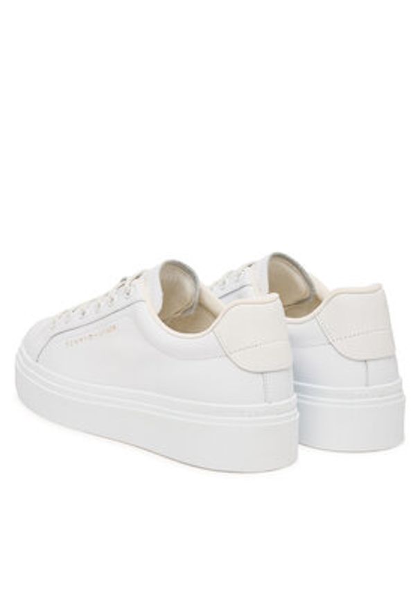 TOMMY HILFIGER - Tommy Hilfiger Sneakersy Chic Cupsole FW0FW09107 Biały. Kolor: biały. Materiał: skóra