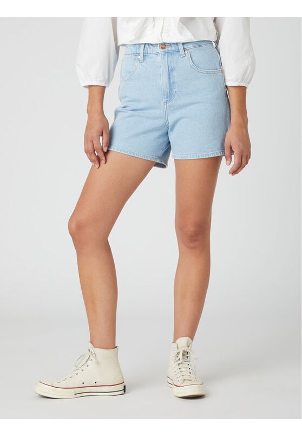 Wrangler Szorty jeansowe W25H3832W 112332447 Błękitny Regular Fit. Kolor: niebieski. Materiał: bawełna, jeans