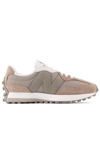 Buty unisex New Balance U327LNC - brązowe. Okazja: na co dzień. Zapięcie: sznurówki. Kolor: brązowy. Materiał: zamsz, skóra, materiał, guma, prążkowany. Szerokość cholewki: normalna