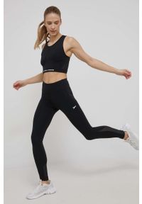 Reebok legginsy treningowe Lux Perform HB2024 damskie kolor czarny gładkie. Kolor: czarny. Materiał: skóra, dzianina, materiał. Wzór: gładki. Sport: fitness #4