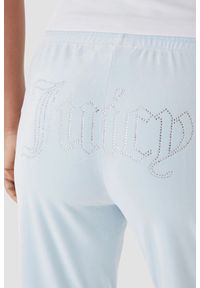 Juicy Couture - JUICY COUTURE Błękitne spodnie dresowe damskie z cyrkoniami Tina, Rozmiar XS. Kolor: niebieski. Materiał: dresówka #3
