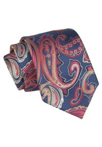 Alties - Krawat - ALTIES - Duże Paisley, Granat. Kolor: niebieski. Materiał: tkanina. Wzór: paisley. Styl: elegancki, wizytowy #1