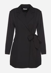 Born2be - Czarna Kopertowa Sukienka z Imitacją Kieszeni Talriti. Kolor: czarny. Typ sukienki: kopertowe. Styl: elegancki #6